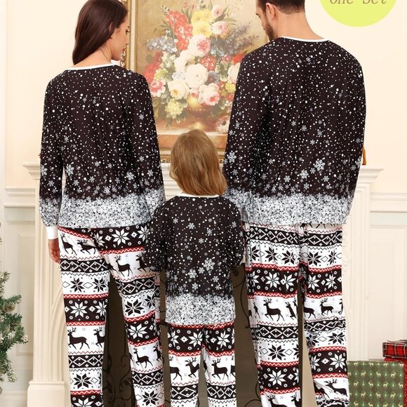 Modal Long Sleeve Button-Down Pajama Set Family Matching Sleepwear - Picture 4 of 4